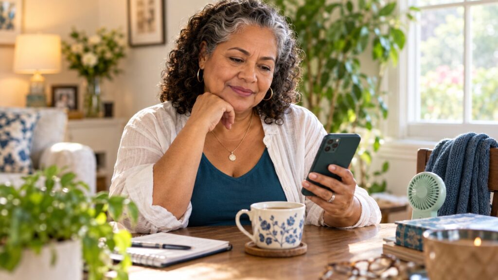A quiet morning at home in midlife