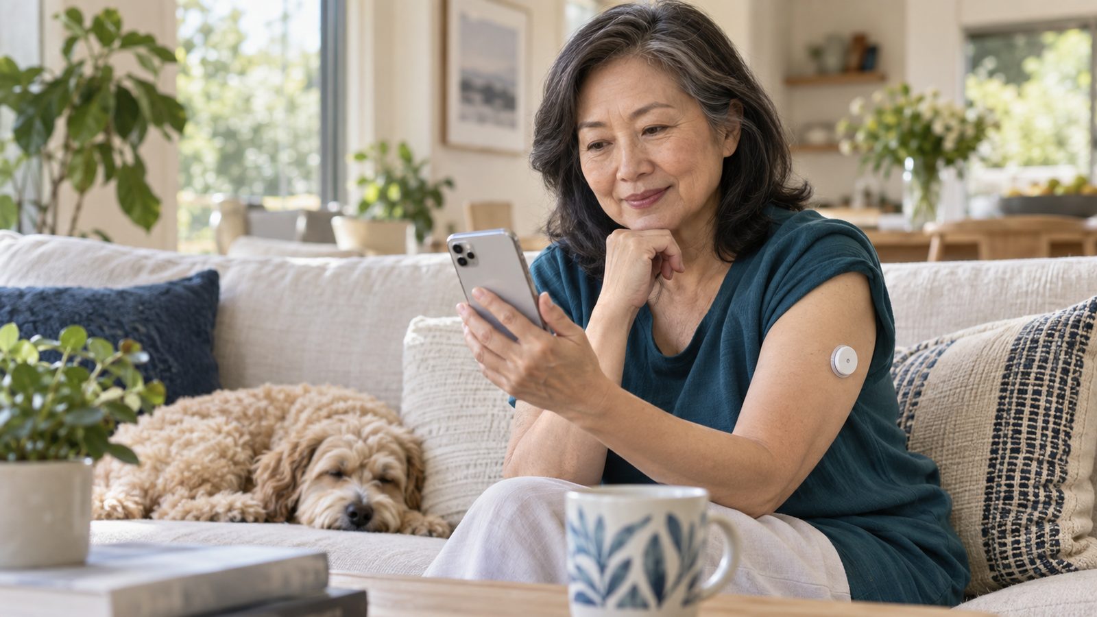 Reading CGM data on a phone at home